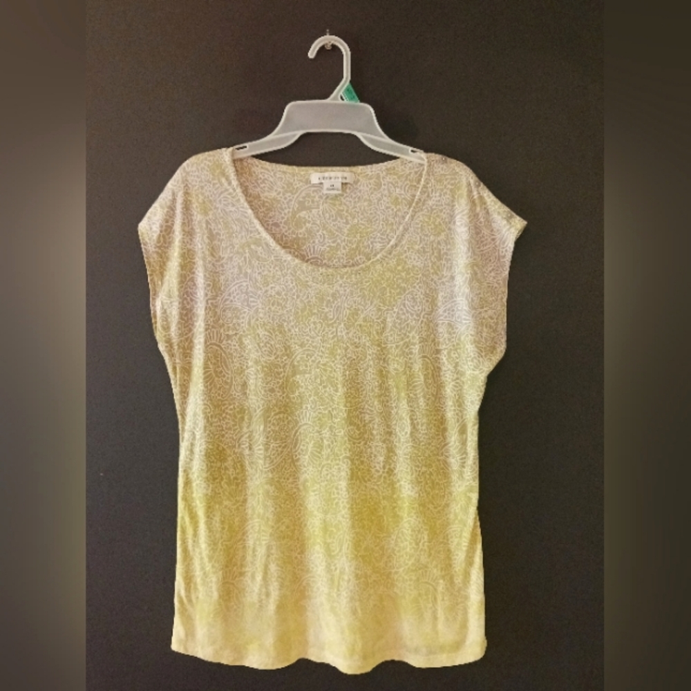 LIZ CLAIBORNE WOMENS XL LIME GREEN WOMENS SHORT SLEEVE SUMMER TOP 💚
